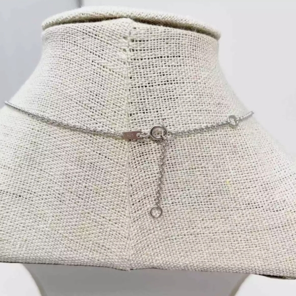 Rhodium Bella Luce Diamond Simulant Necklace .925 Sterling Silver Chain - Picture 3 of 4